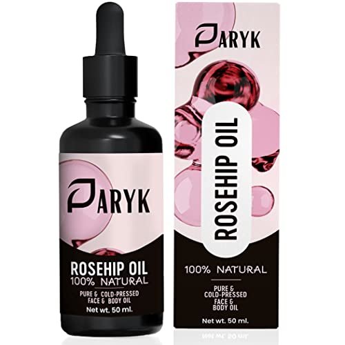 PARYK Aceite Rosa de Mosqueta Puro para Cicatrices y Estrías - Prensado en Frío - Hidratante Natural para Cuerpo, pelo y uñas - Aceite Puro Rosa Mosqueta Facial, Tratamiento de Acné,Manchas,Quemaduras
